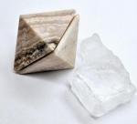 Baryt Doppelpyramide Oktaeder (Einzeln 3-3,5cm) mit Halit im Set - 100% natürlicher Strahlenschutz