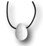 Selenit Anhänger gebohrt -  Notbremse-Stein