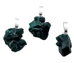 Dioptas Anhänger mit Silberöse (ca. 1,5-2cm) Einzelstücke Rarität Reine Kristalline Dioptas (nicht auf Matrix) -  Glücksempfinden und Erfüllung