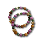 Versteinertes Holz - Phosphosiderit - Fuchsit mit Rubin - Silber - 6mm, 18 cm